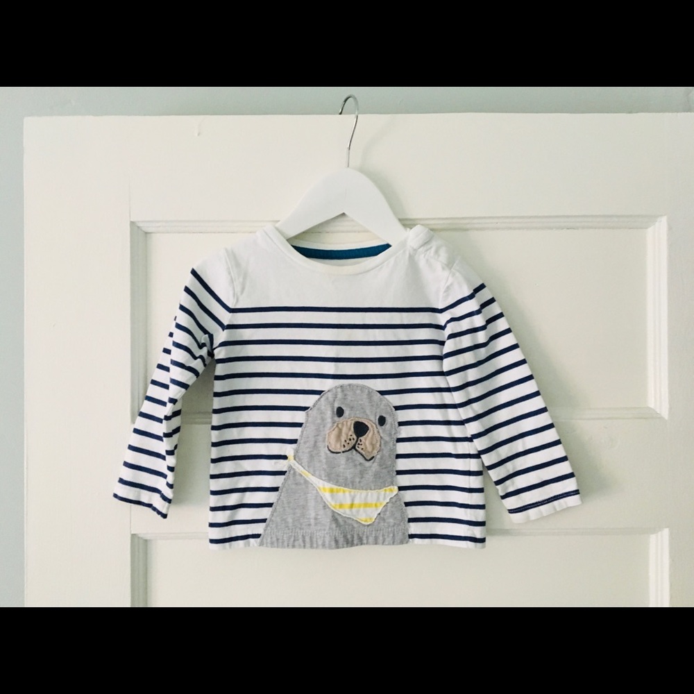 Mini Boden Fun Appliqué Long Sleeve T-Shirt 12-18m